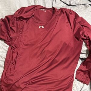 Under Armour Men's Burgundy Long Sleeve Tee